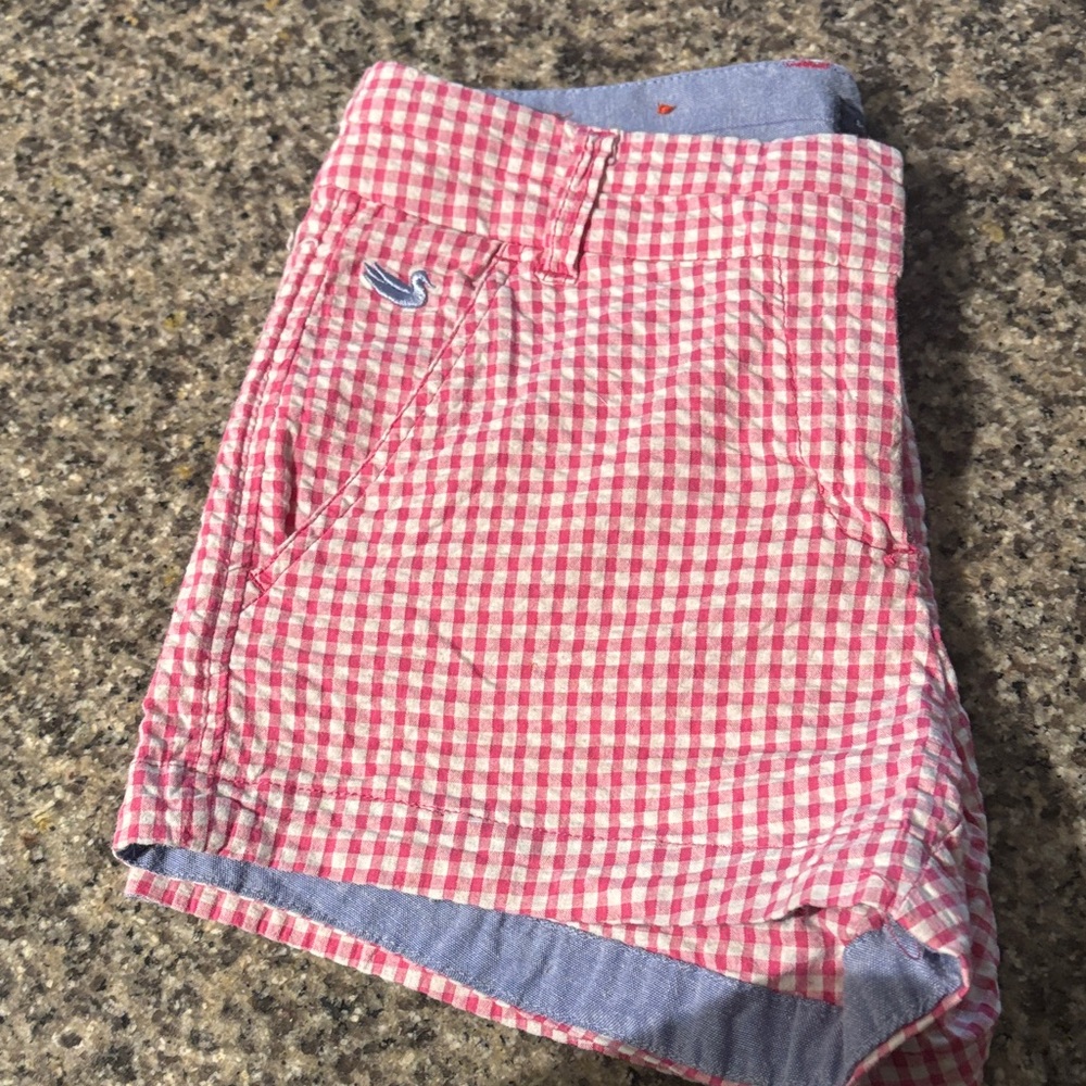Southern Marsh Pink and White Checkered Women Shorts